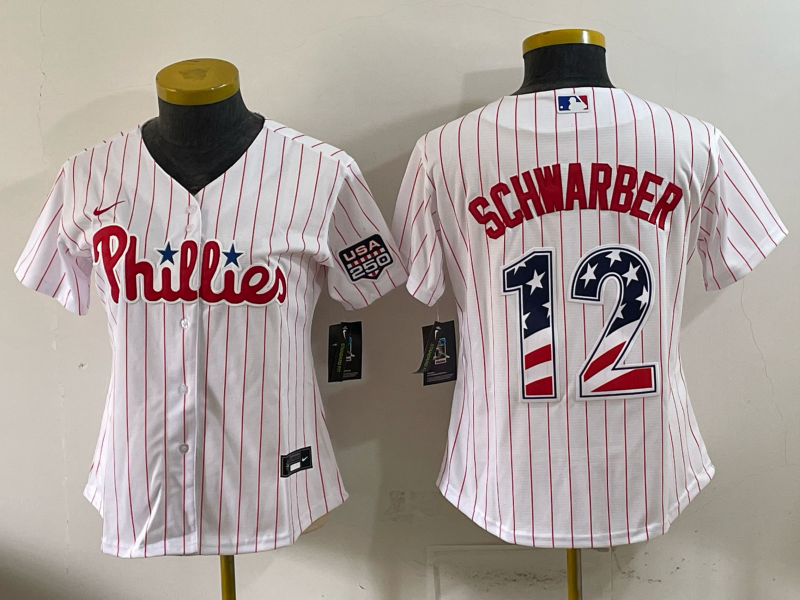 women 2026 Philadelphia Phillies #12 Schwarber white Game Nike MLB Jersey 0716002